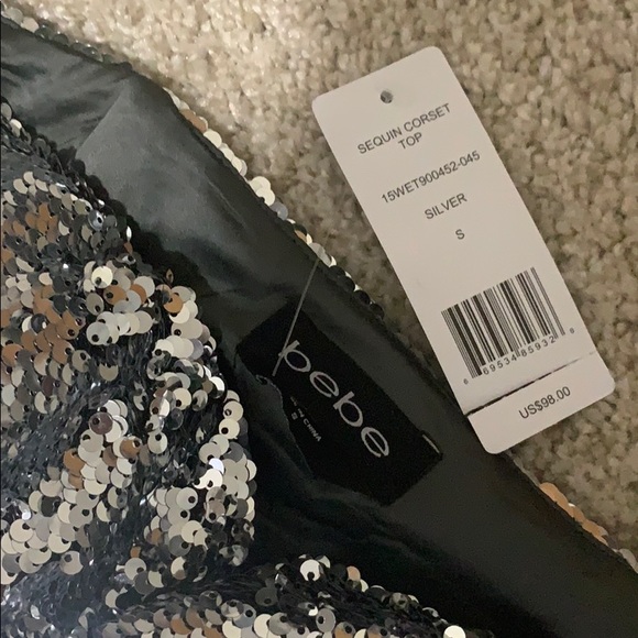 Bebe Sequence pants suit tube top with tie - Picture 6 of 8